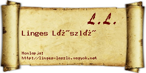 Linges László névjegykártya
